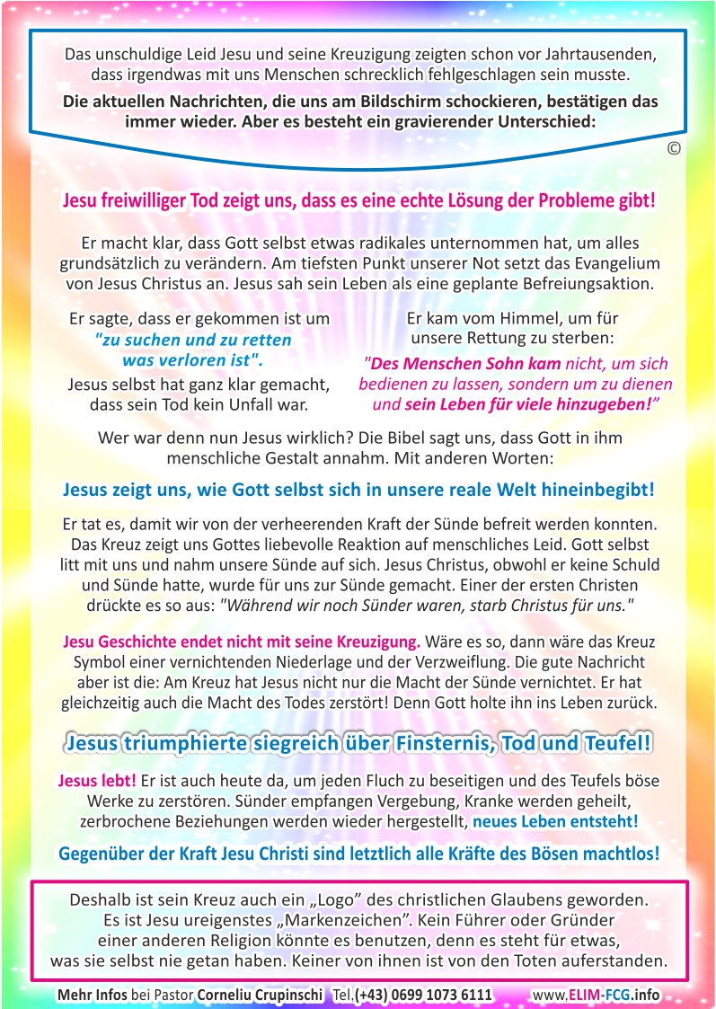Jesus Christus gibt neue Perspektiven fr unser Leben!