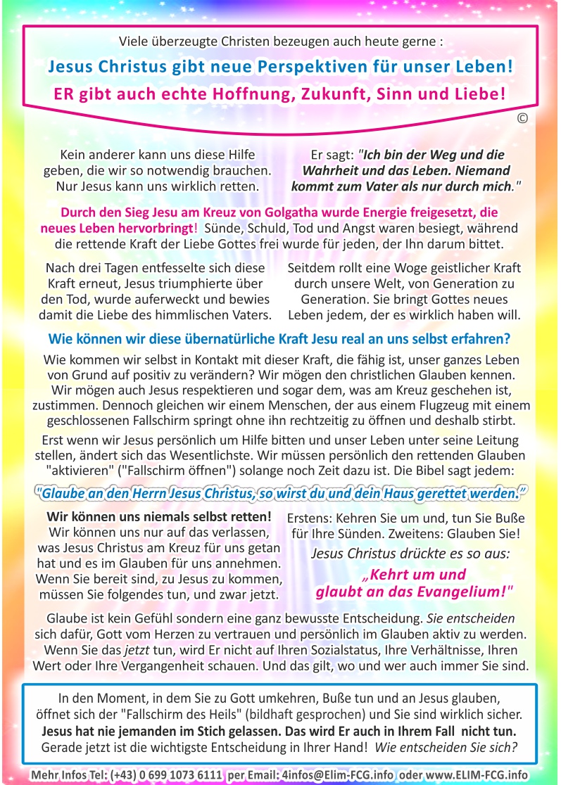 Glaube an den Herrn Jesus Christus, so wirst du gerettet werden!