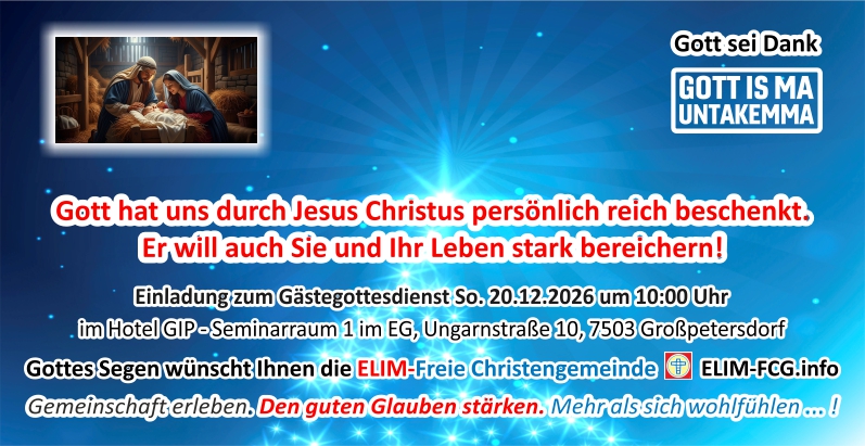Gott hat uns durch Jesus Christus pers�nlich reich beschenkt